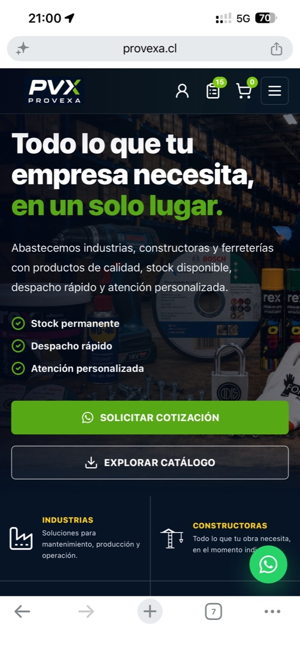 Versión móvil de Provexa