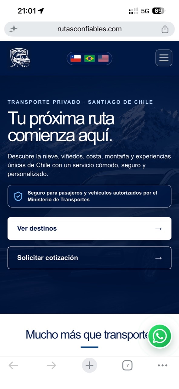 Versión móvil de Rutas Confiables